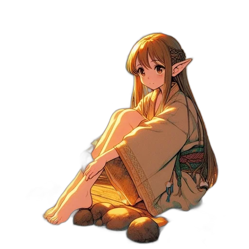 dress, dragon, creature, staff, fantasy art, pixel art, anime, concept art transparent PNG cut-out