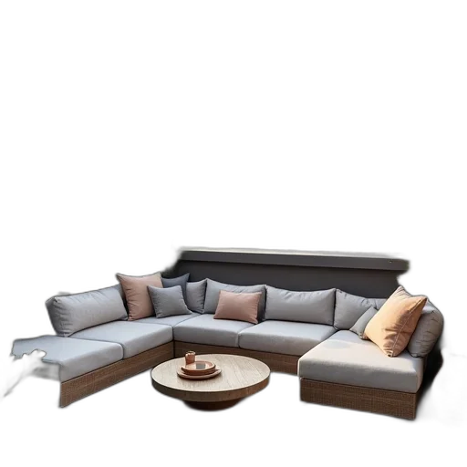 furniture, 3d render, photorealistic, earth tones transparent PNG cut-out