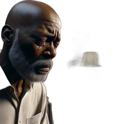 face, mask, 3d render, photorealistic, concept art, elderly, man, bald transparent PNG cut-out