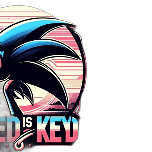 anime, 3d render, concept art, vaporwave, red, neon, illustration, sonic transparent PNG cut-out