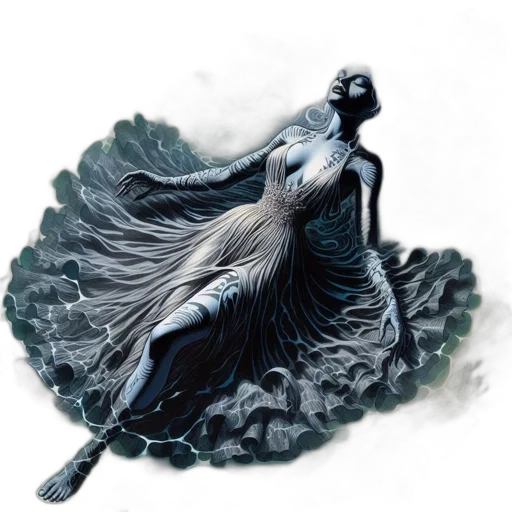 dress, jewelry, crown, dragon, fantasy art, concept art, photorealistic, watercolor transparent PNG cut-out