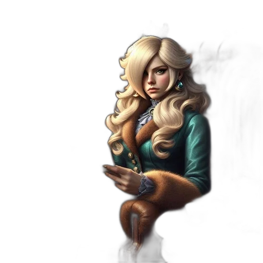 staff, jacket, face, hair, concept art, fantasy art, pixel art, comic book art transparent PNG cut-out