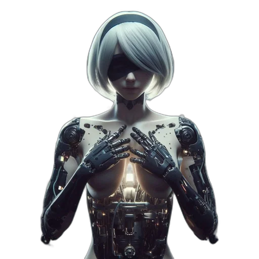 robot, mask, face, jacket, cyberpunk, concept art, fantasy art, 3d render transparent PNG cut-out