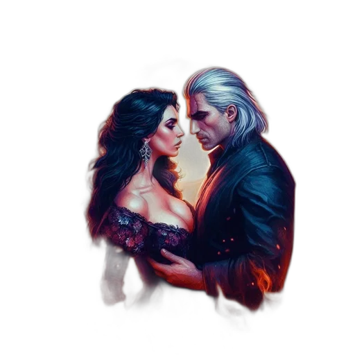 fantasy art, watercolor, concept art, comic book art, fire, neon lights, fog, sunset transparent PNG cut-out
