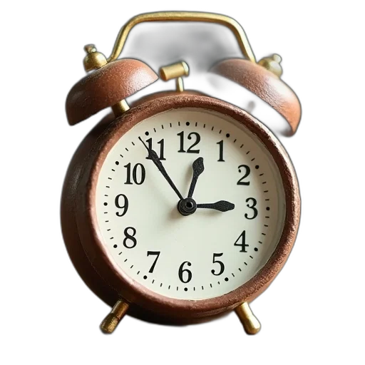 3d render, photorealistic, toy, clock, face, hands, showing, minute transparent PNG cut-out