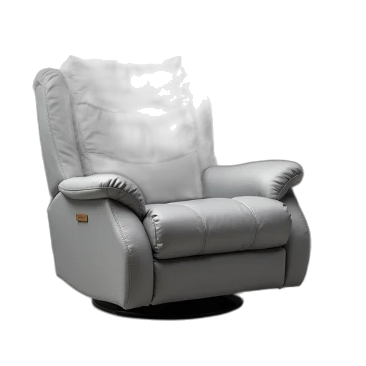 furniture, 3d render, photorealistic, concept art, silver, grey, leather, power transparent PNG cut-out
