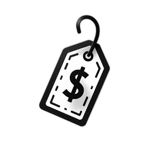 jewelry, stylized, black, white, image, price, tag, dollar transparent PNG cut-out