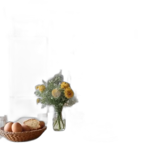 bottle, food, flower, dress, photorealistic, 3d render, earth tones, pastel transparent PNG cut-out