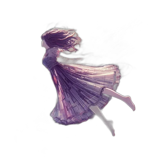 dress, creature, hair, flower, watercolor, concept art, fantasy art, pixel art transparent PNG cut-out