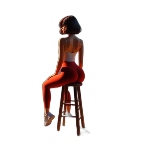 dress, furniture, hair, robot, concept art, 3d render, pixel art, photorealistic transparent PNG cut-out