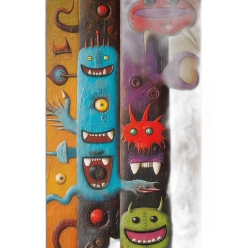 mask, staff, concept art, outer space, vibrant, abstract, painting, features transparent PNG cut-out