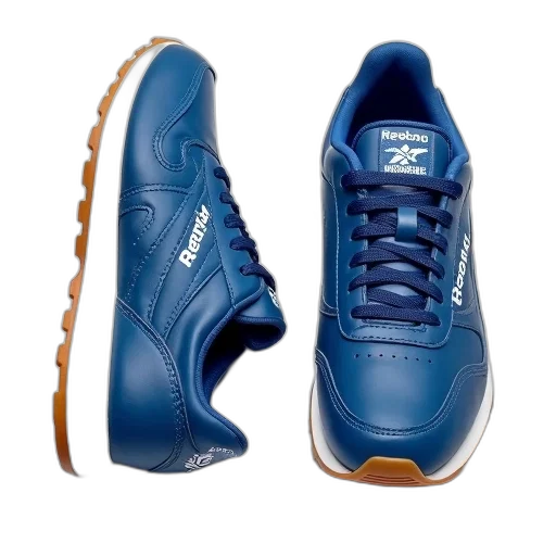 shoes, blue, pair, reebok, sneakers, white, soles, brown transparent PNG cut-out