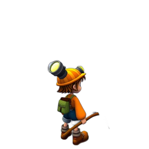staff, hat, robot, weapon, 3d render, concept art, pixel art, cartoon transparent PNG cut-out