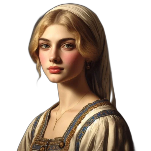 face, dress, crown, jewelry, fantasy art, photorealistic, oil painting, concept art transparent PNG cut-out