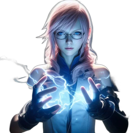 jacket, staff, robot, face, concept art, anime, fantasy art, comic book art transparent PNG cut-out