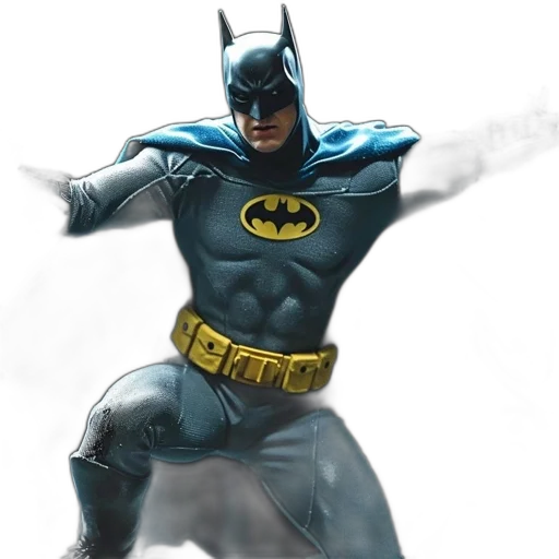 comic book art, concept art, photorealistic, 3d render, batman, dark, industrial, environment transparent PNG cut-out