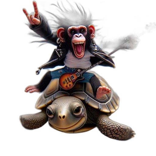animal, concept art, 3d render, fantasy art, photorealistic, monkey, wearing, leather transparent PNG cut-out