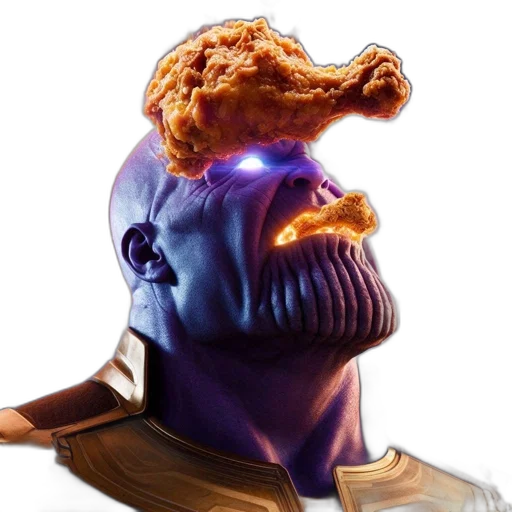 food, crown, face, mask, concept art, comic book art, 3d render, fantasy art transparent PNG cut-out