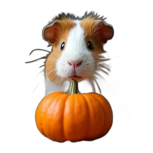 animal, food, photorealistic, 3d render, guinea, pig, sitting, ground transparent PNG cut-out