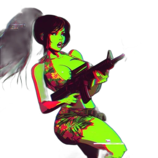 weapon, concept art, cyberpunk, fantasy art, pixel art, neon lights, outer space, neon transparent PNG cut-out