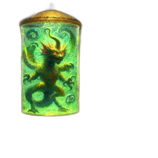 dragon, jewelry, bottle, staff, 3d render, concept art, fantasy art, pixel art transparent PNG cut-out