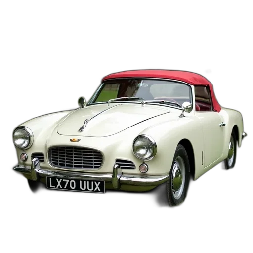 car, 3d render, photorealistic, concept art, vintage, white, red, top transparent PNG cut-out