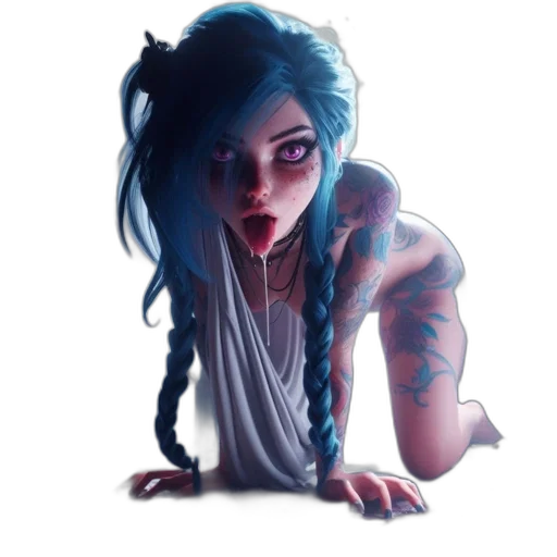 creature, dress, face, fantasy art, concept art, cyberpunk, comic book art, neon lights transparent PNG cut-out