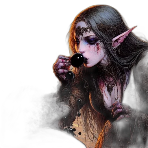 staff, creature, fantasy art, concept art, photorealistic, comic book art, dark, elven transparent PNG cut-out