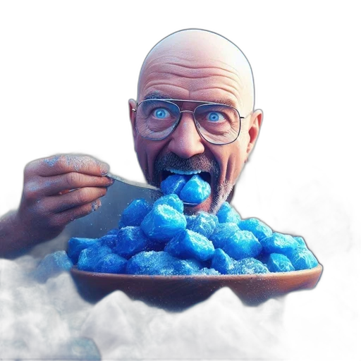 food, face, concept art, 3d render, photorealistic, fantasy art, blue, elderly transparent PNG cut-out