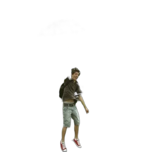 jacket, shoes, staff, creature, 3d render, concept art, photorealistic, vaporwave transparent PNG cut-out