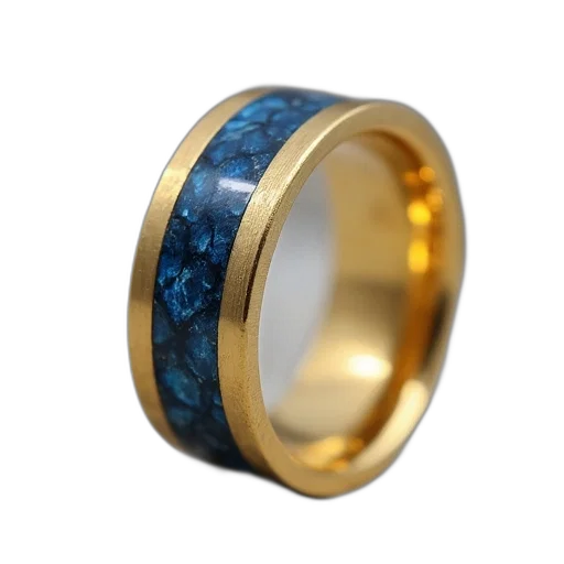 jewelry, 3d render, blue, gold, ring, has, carbon, inlays transparent PNG cut-out