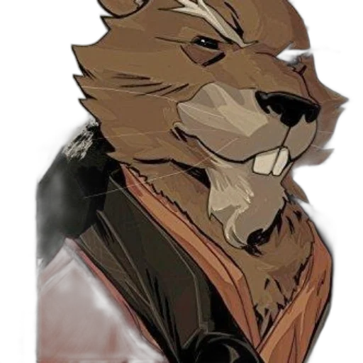 jacket, staff, mask, animal, concept art, comic book art, fantasy art, pixel art transparent PNG cut-out