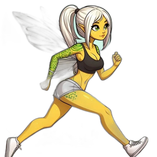 pixel art, concept art, fantasy art, cartoon, fairy-like, creature, green, eyes transparent PNG cut-out