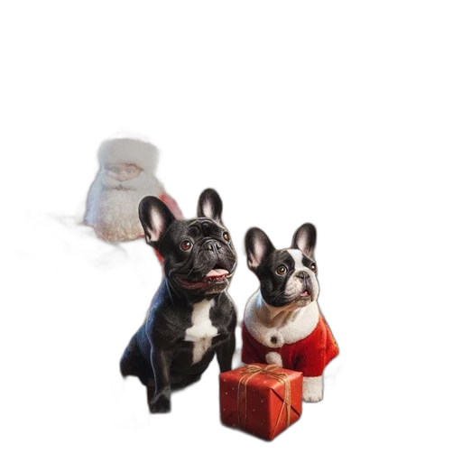 animal, 3d render, photorealistic, concept art, santa, claus, seated, french transparent PNG cut-out
