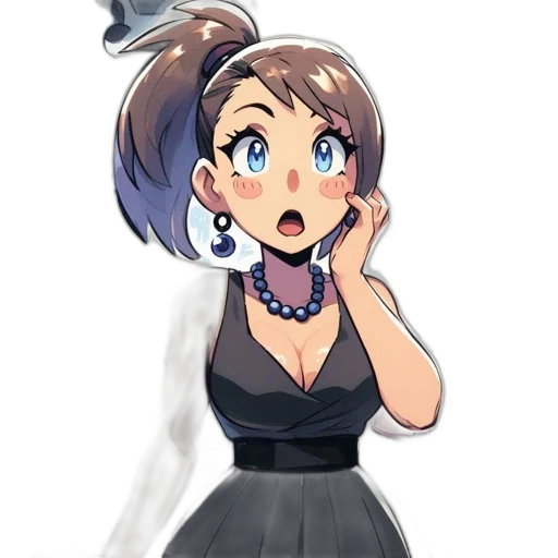 dress, staff, face, creature, anime, cartoon, pixel art, concept art transparent PNG cut-out