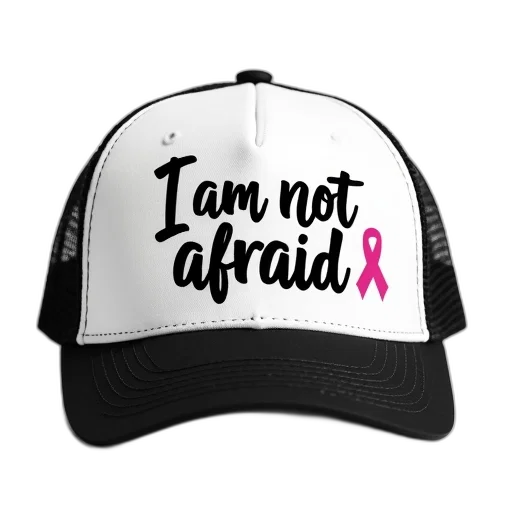 hat, black, white, baseball, cap, phrase, not, afraid transparent PNG cut-out