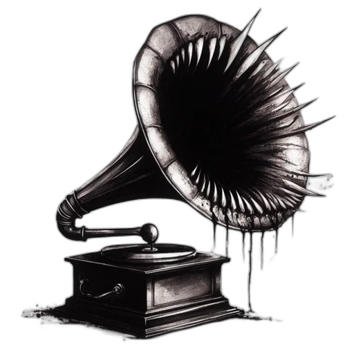 weapon, concept art, vintage, gramophone, unique, menacing-looking, speaker, design transparent PNG cut-out