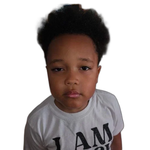 face, hair, creature, photorealistic, 3d render, child, room, black transparent PNG cut-out