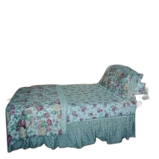 furniture, dress, crown, 3d render, blue, cozy, bedroom, floral transparent PNG cut-out
