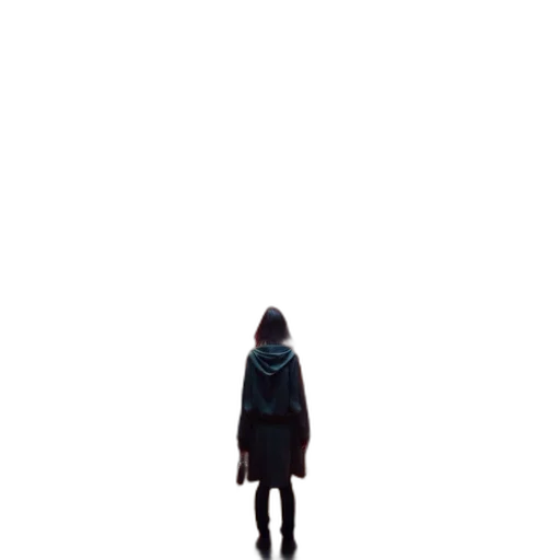 jacket, hat, umbrella, robot, pixel art, concept art, 3d render, cyberpunk transparent PNG cut-out