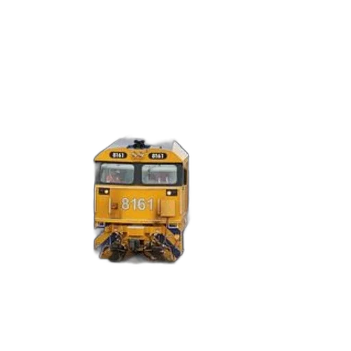 yellow, blue, train, number, 8161, front, traveling, down transparent PNG cut-out