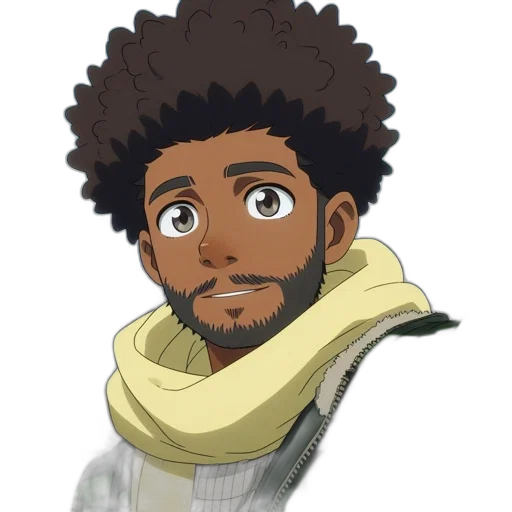 face, staff, mask, jacket, anime, cartoon, concept art, pixel art transparent PNG cut-out