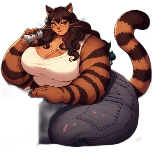 concept art, pixel art, fantasy art, watercolor, monochrome, earth tones, anthropomorphic, tiger transparent PNG cut-out