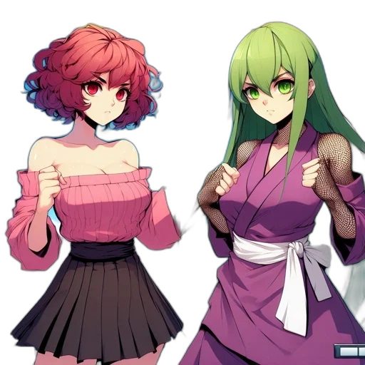 dress, anime, concept art, pixel art, fantasy art, green, colorful, monochrome transparent PNG cut-out