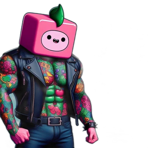 robot, jacket, animal, concept art, vaporwave, pixel art, 3d render, illustration transparent PNG cut-out