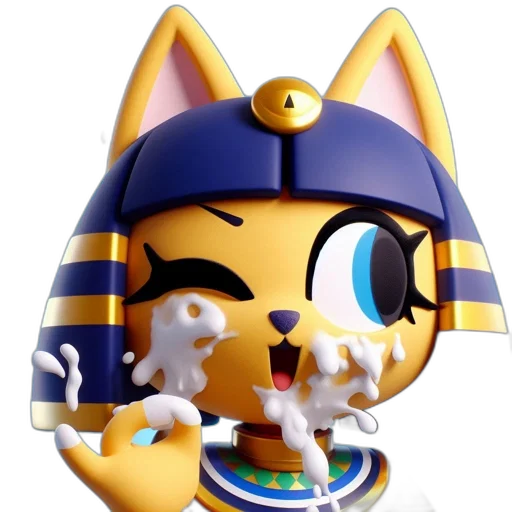staff, mask, 3d render, concept art, pixel art, fantasy art, anthropomorphic, feline-deity transparent PNG cut-out