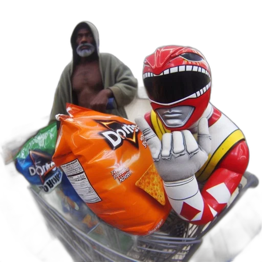 food, robot, 3d render, outer space, indoor, grocery, store, power transparent PNG cut-out