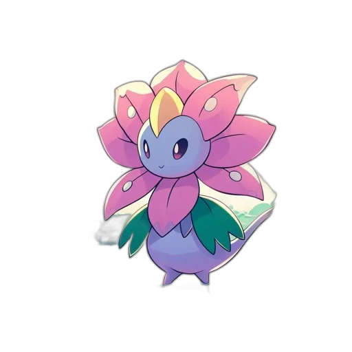flower, creature, staff, animal, concept art, pixel art, vaporwave, 3d render transparent PNG cut-out