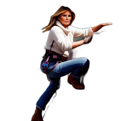 staff, concept art, pixel art, cartoon, fantasy art, woman, climbs, concrete transparent PNG cut-out