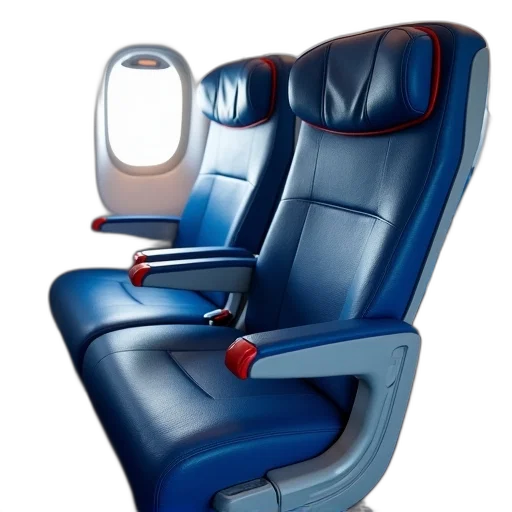 empty, plane, seats, blue transparent PNG cut-out